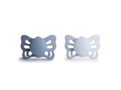 Butterfly-Pacifier-2 Frigg Butterfly Anatomical Silicone Pacifier Size 1 (0-6m) Sage/Powder Blue - 2 pcs