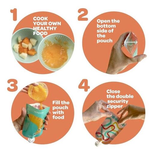 Didobaby-Reusable-Pouches-(Pack-of-6)-Fruits----100ml Didobaby Reusable Pouches (Pack of 6) Fruits (6m+) - 100ml