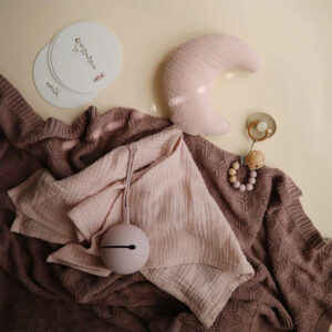 Mushie Lovey Blanket Moon - Primrose