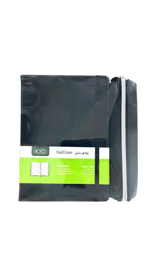 Roco-Hard-Cover-Journal-with-Case-Black02 Roco Hard Cover Journal with Pencil Case - Black