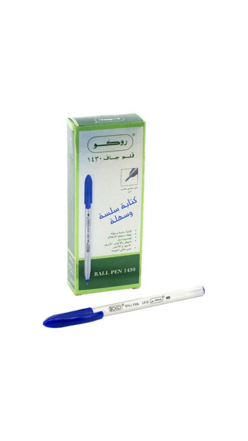 Roco-Ball-Pen-(1430)-Blue-10-Pcs Roco Ball Ben (1430) Black Set - 10 Pcs