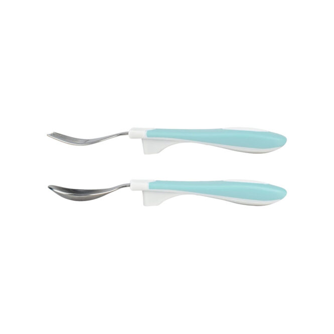 Dr. Brown's Soft Grip Spoon & Fork Set (12m+) Teal