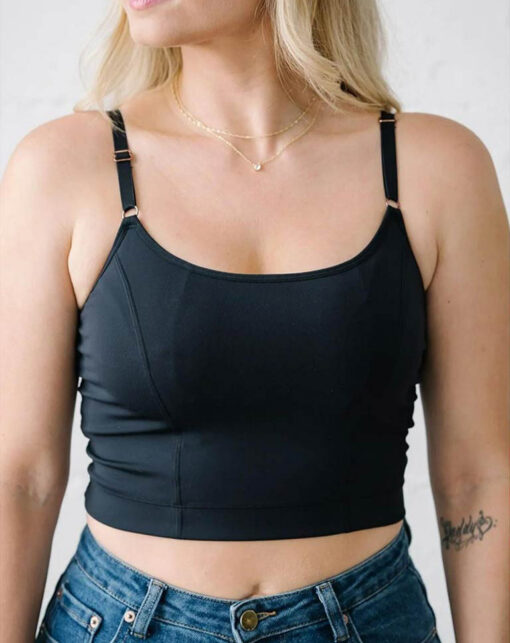 Davin & Adley Amelia Crop Nursing Bra - Black Davin & Adley Amelia Crop Nursing Bra - Black