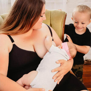 Davin & Adley Amelia Crop Nursing Bra - Black