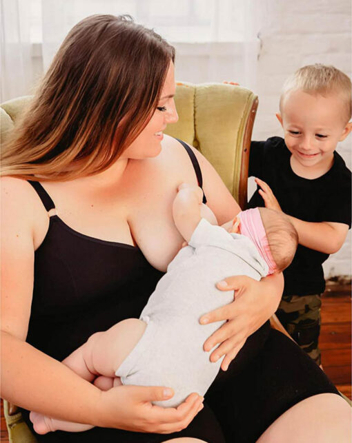 Davin & Adley Amelia Crop Nursing Bra - Black Davin & Adley Amelia Crop Nursing Bra - Black