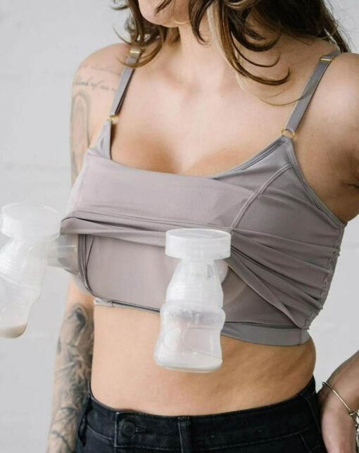 Davin & Adley Amelia Crop Nursing Bra - Stone Davin & Adley Amelia Crop Nursing Bra - Stone