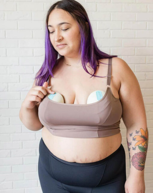 AmeliaMocha2 Davin & Adley Amelia Crop Nursing Bra - Mocha