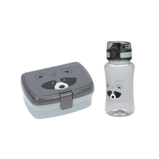 Lassig Lunch Set (Lunchbox & Bottle) - About Friends, Racoon