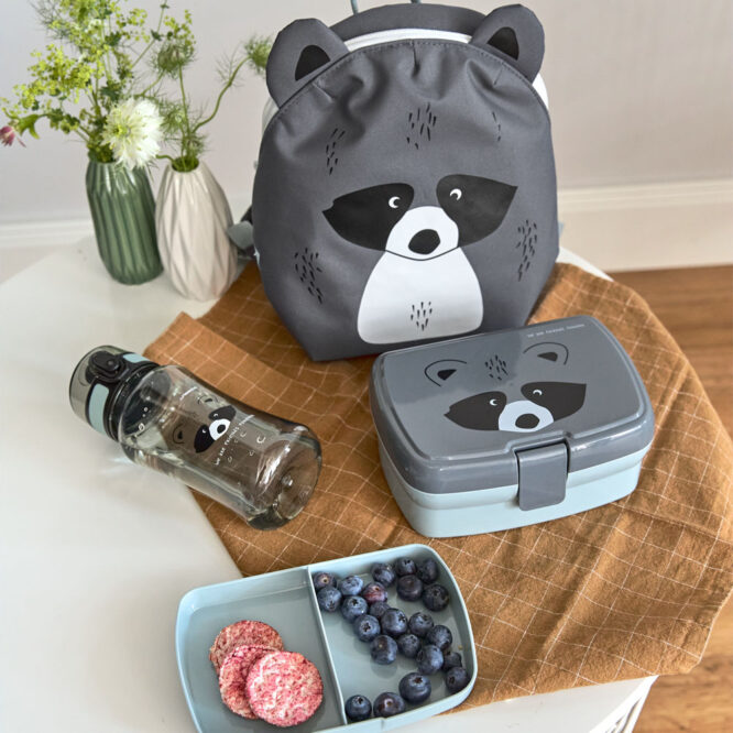 Lassig Lunch Set (Lunchbox & Bottle) - About Friends, Racoon