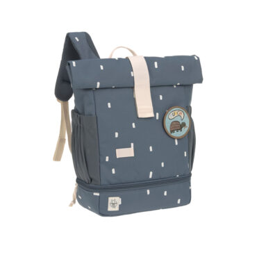 Lassig Mini Rolltop Backpack - Happy Prints, Midnight Blue