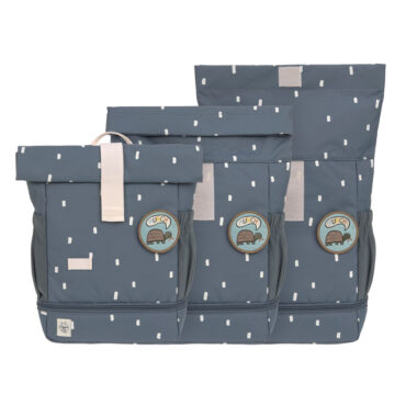 Lassig Mini Rolltop Backpack - Happy Prints, Midnight Blue