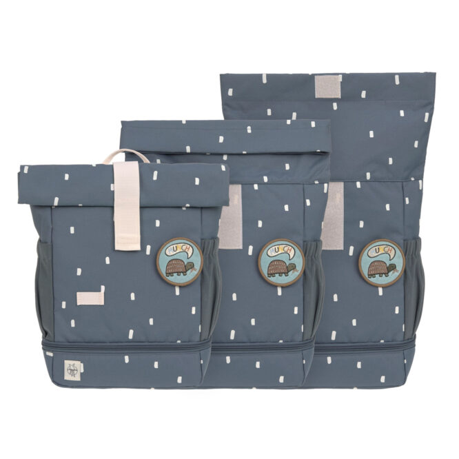 Lassig Mini Rolltop Backpack - Happy Prints, Midnight Blue