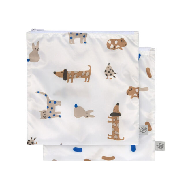 Lassig Snack Bags - Little Mateys, Royal Blue 2 Pcs