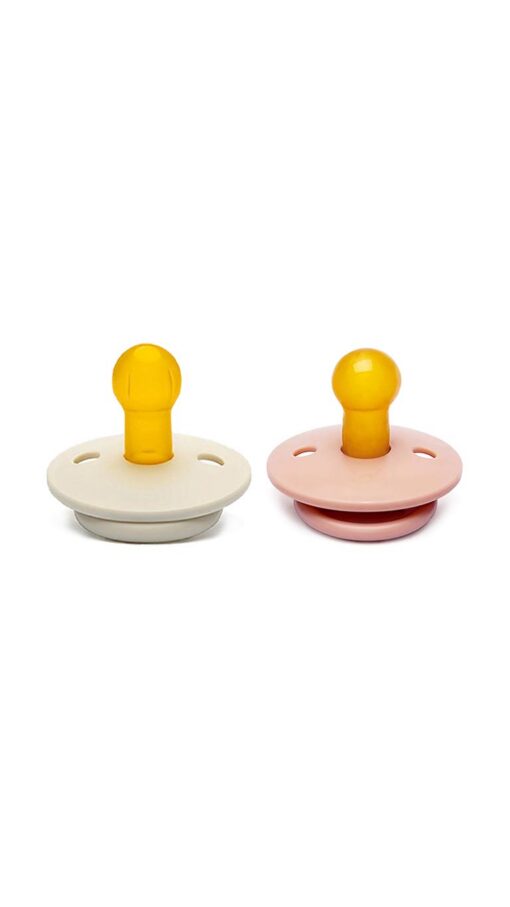 Glow-Pacifiers-Pink2 Tiny's Soft Natural Latex Pacifier Glows in the Dark - Pink & Beige