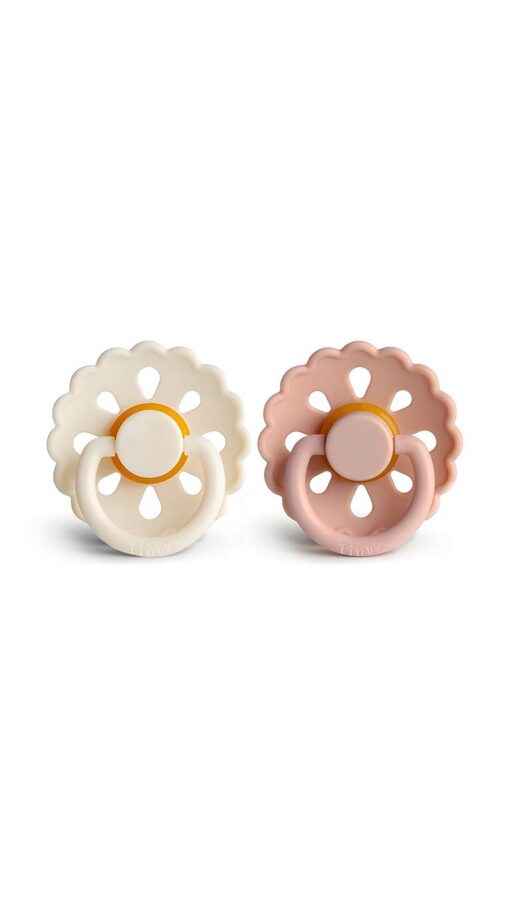 Tiny's Natural Latex Pacifier Flower Shaped - Pink & Beige Tiny's Natural Latex Pacifier Flower Shaped - Pink & Beige