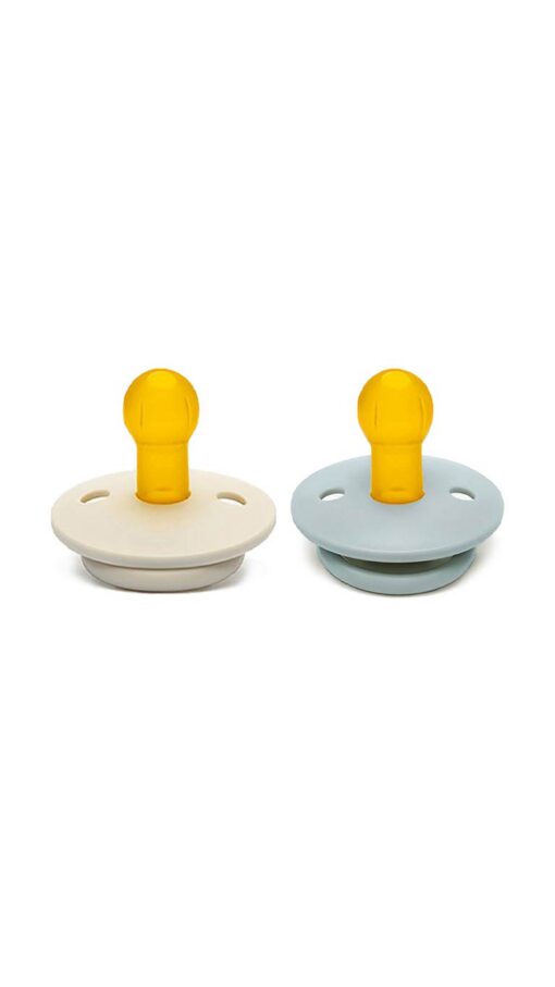 Tiny's Natural Latex Pacifier Flower Shaped - Blue & Beige Tiny's Natural Latex Pacifier Flower Shaped - Blue & Beige