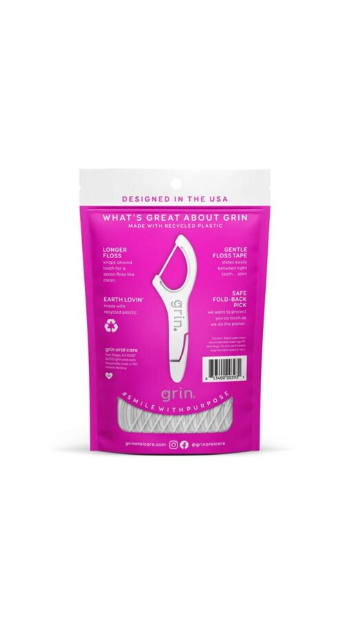 Grin Smooth Gentle Floss Tape - 75 Floss Picks Grin Smooth Gentle Floss Tape - 75 Floss Picks