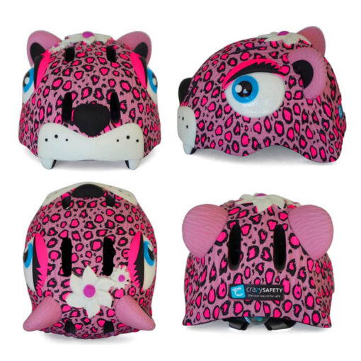 Crazy Safety Leopard Bicycle Helmet - Pink Crazy Safety Leopard Bicycle Helmet - Pink