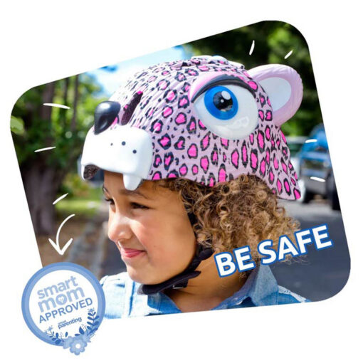 Crazy Safety Leopard Bicycle Helmet - Pink Crazy Safety Leopard Bicycle Helmet - Pink