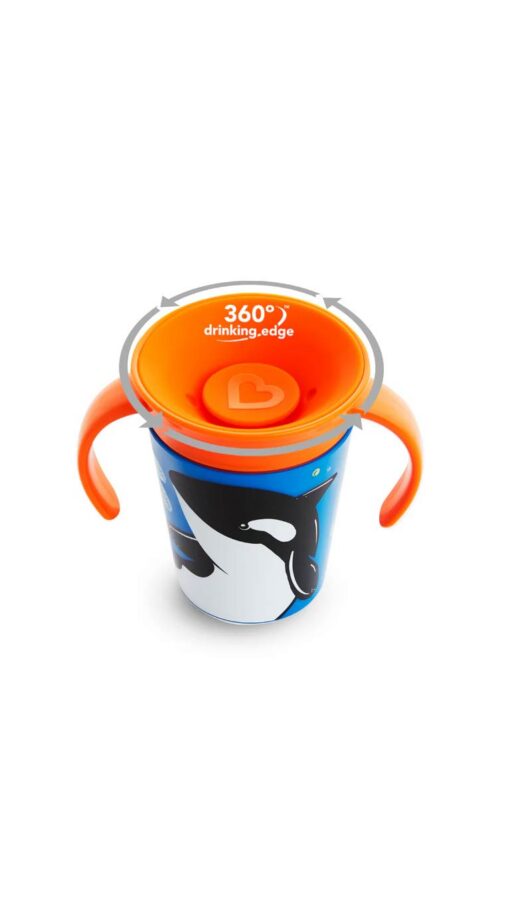 Munchkin Miracle 360 WildLove Trainer Cup with Lid Whale (6m+) - 177ml Munchkin Miracle 360 WildLove Trainer Cup with Lid Whale (6m+) - 177ml