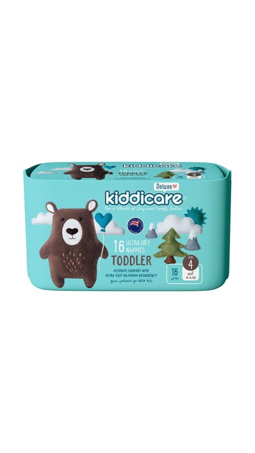Kiddicare Size 4 (10-14kg) Toddler Ultra Dry Nappies - 16 Nappies Kiddicare Size 4 (10-14kg) Toddler Ultra Dry Nappies - 16 Nappies