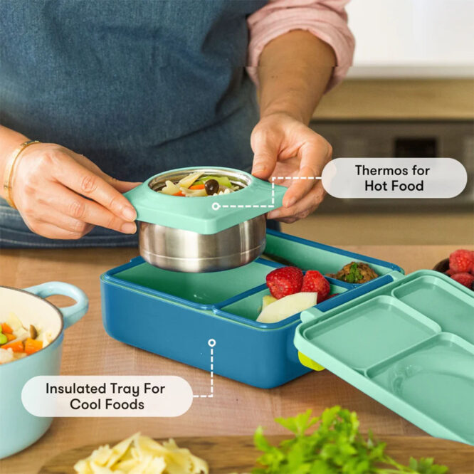 OmieBox Insulated Hot & Cold Bento Box - Green Meadow
