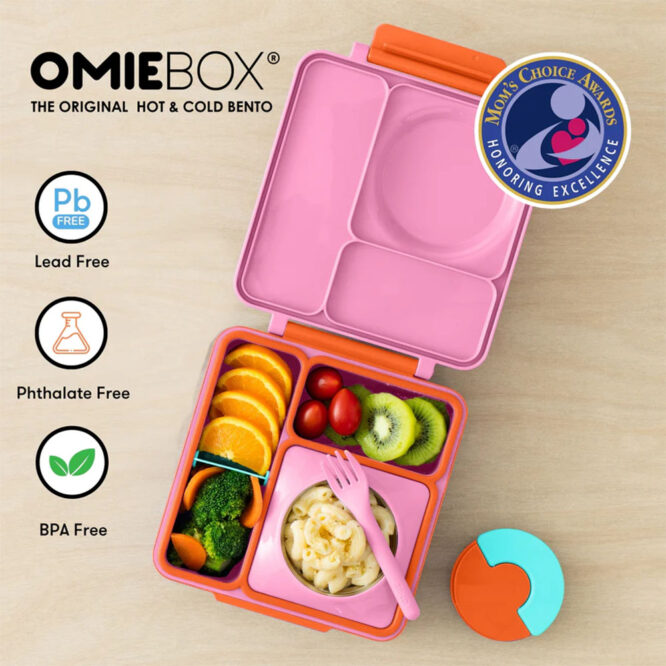 OmieBox Insulated Hot & Cold Bento Box - Pink Berry