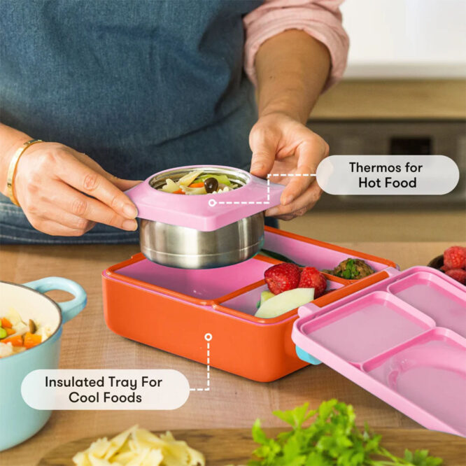 OmieBox Insulated Hot & Cold Bento Box - Pink Berry