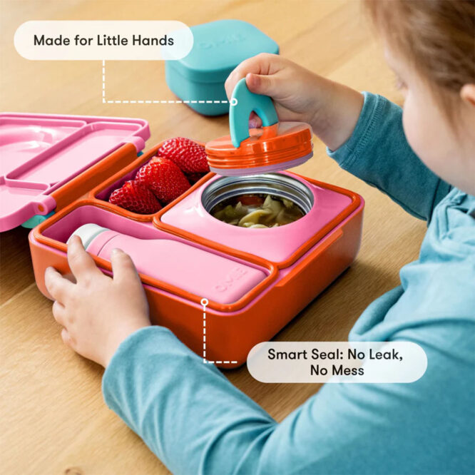 OmieBox Insulated Hot & Cold Bento Box - Pink Berry