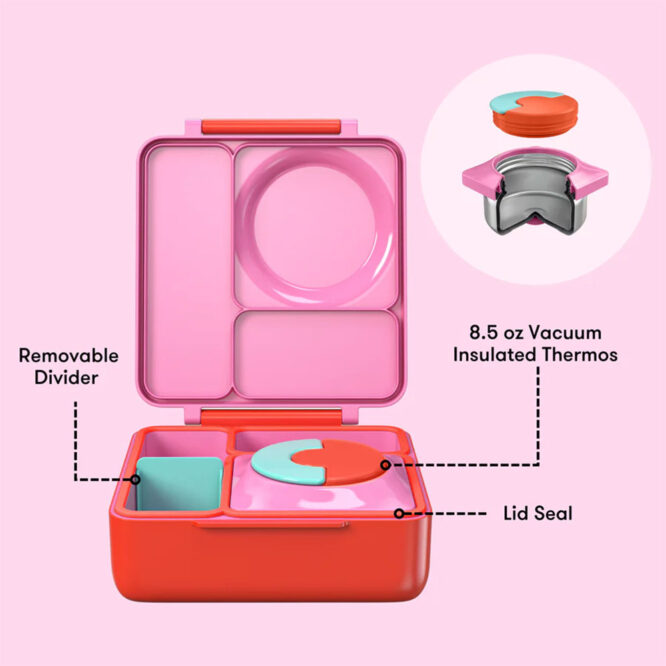 OmieBox Insulated Hot & Cold Bento Box - Pink Berry