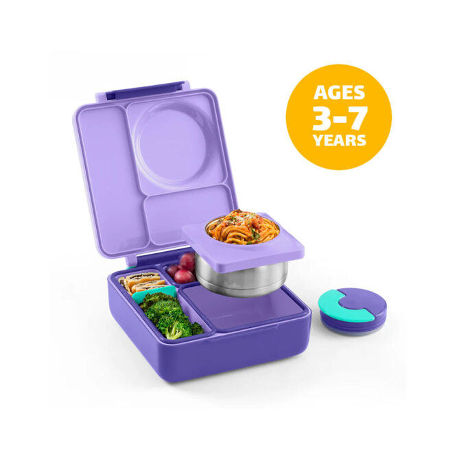 OmieBox Insulated Hot & Cold Bento Box - Purple Plum