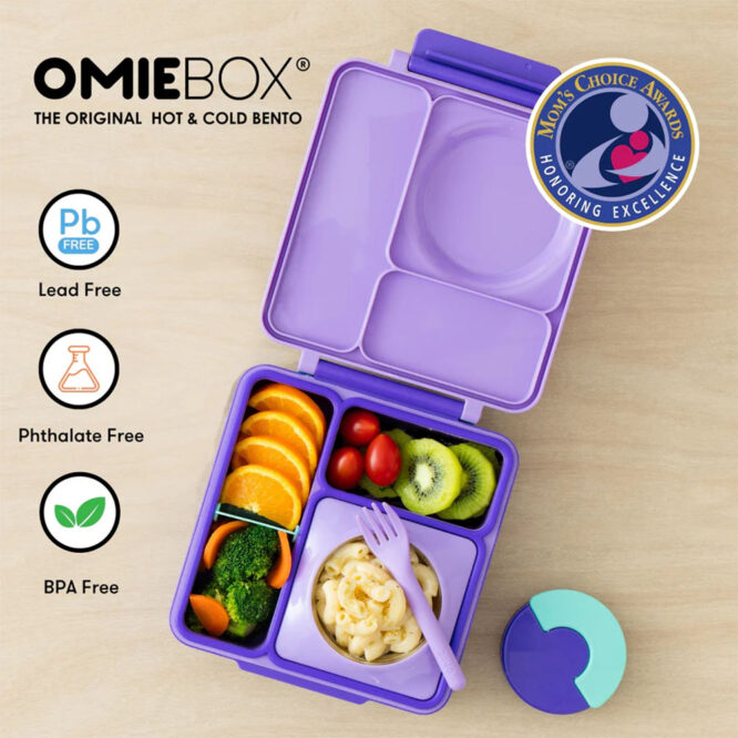 OmieBox Insulated Hot & Cold Bento Box - Purple Plum
