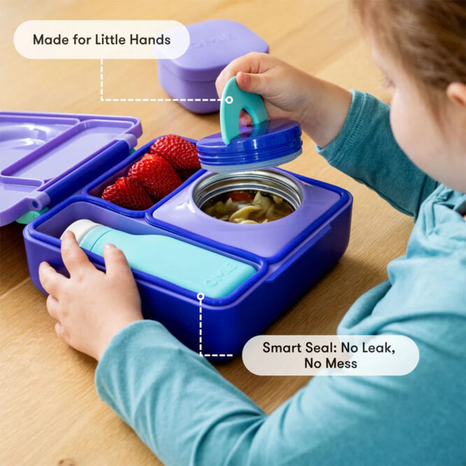 OmieBox Insulated Hot & Cold Bento Box - Purple Plum