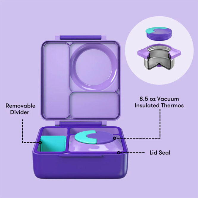 OmieBox Insulated Hot & Cold Bento Box - Purple Plum