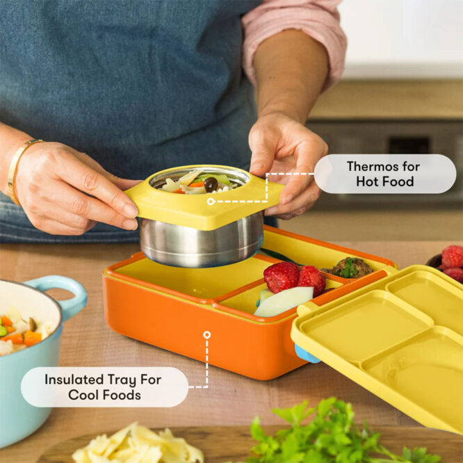 OmieBox Insulated Hot & Cold Bento Box - Yellow Sunshine