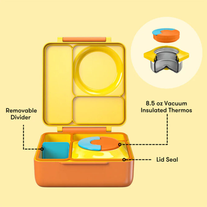 OmieBox Insulated Hot & Cold Bento Box - Yellow Sunshine