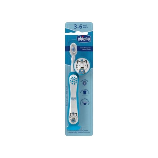 Chicco-Toothbrush-Tiger-Blue Chicco Toothbrush Tiger 3-6 Years - Blue