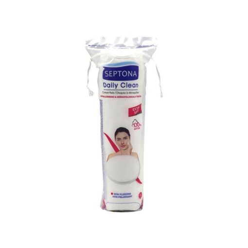 Septona Daily Clean Extra Soft Cotton Pads - 80 Pcs Extra Soft Round Cotton Pads