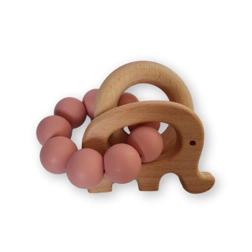 Chewies-More-Play-Rattle-Elephant-Marble-Blush Chewies & More Play Rattle Elephant – Blush