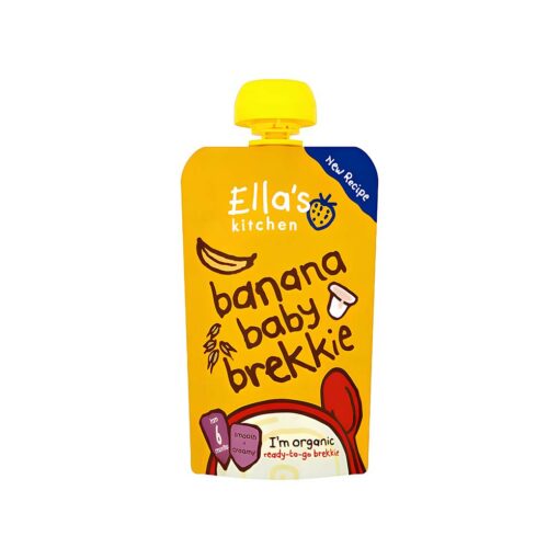 Organic-Banana-Baby-Brekkie-Pouch-6m-100g Ella's Kitchen Organic Brekkie (6m+) 100g - Banana