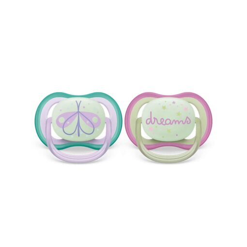 UltraAir-Nighttime-Soother-Girl0-6m Soft Silicone Soother