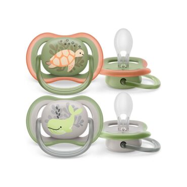 Philips Avent Ultra Air Pacifiers (6-18m) for Boy, Turtle & Whale - 2 Pcs