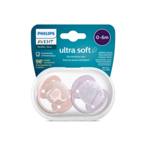 Philips Avent Ultra Soft Soother for Girl (0-6m)- Pack of 2