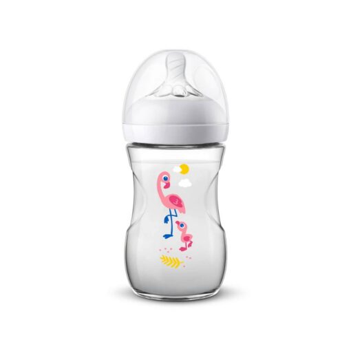 Philips Avent Natural Response Plastic Bottle (1m+) Flamingo - 260ml Philips Avent Natural Response Plastic Bottle (1m+) Flamingo - 260ml