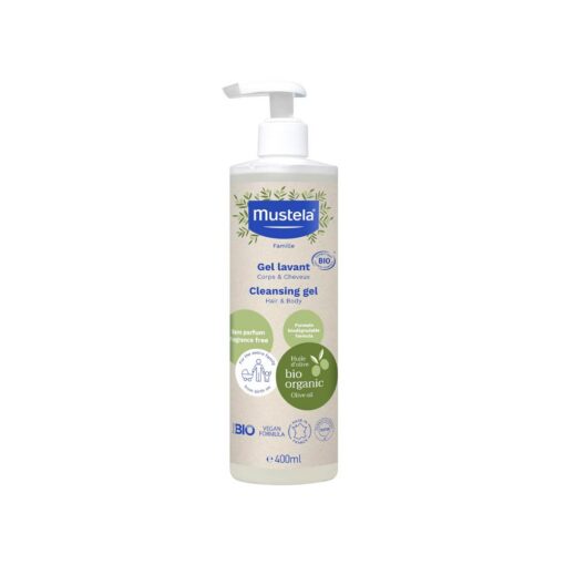 Mustela Organic Cleansing Gel for Hair & Body - 400ml