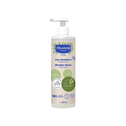 Mustela Organic Micellar Water for Face & Body - 400ml Mustela Organic Micellar Water for Face & Body - 400ml