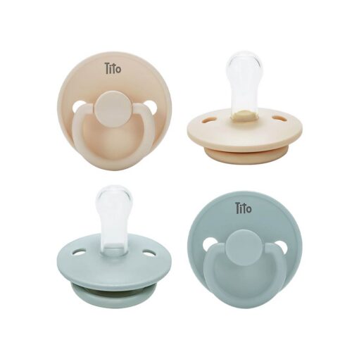 Tito Colour Pacifiers (0-6m) Sandy Dream & Sky Blue - 2 Pcs