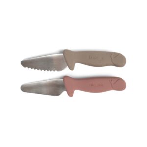 Filibabba Beginner's Cutting Knives - Warm Gray / Rose - 2 Pcs