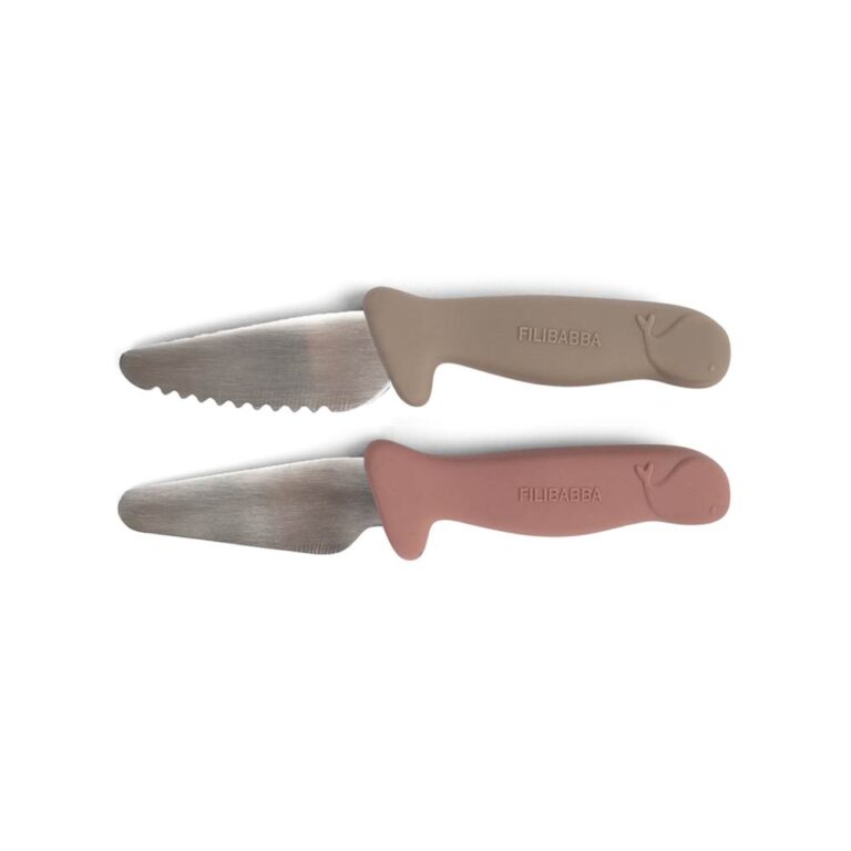 Filibabba Beginner's Cutting Knives - Warm Gray / Rose - 2 Pcs