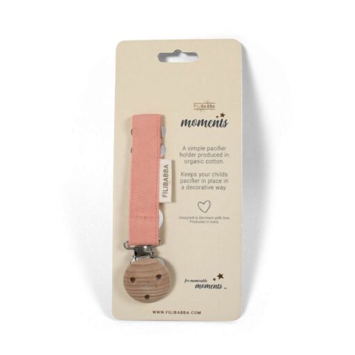 Filibabba-Pacifier-Holder-Coral03 Filibabba Moments Pacifier Holder - Coral